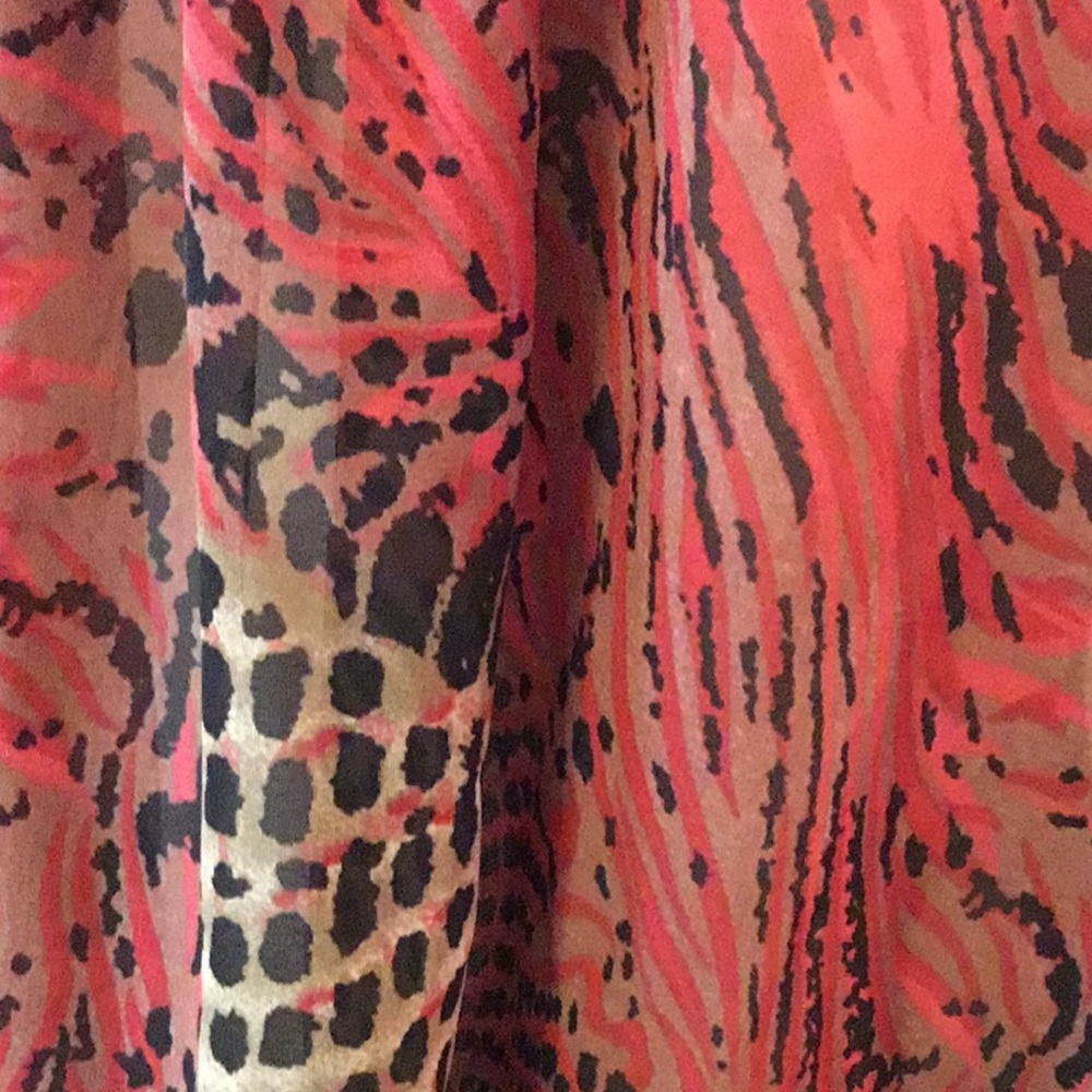 Sheer Blouse - Red and Brown - Picture 5 of 6